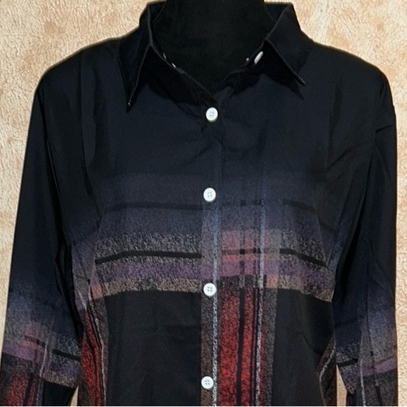 Plaid Shirt Lapel Collar Durable Non-Sheer Fabric Button-Up Design - Picture 6 of 13